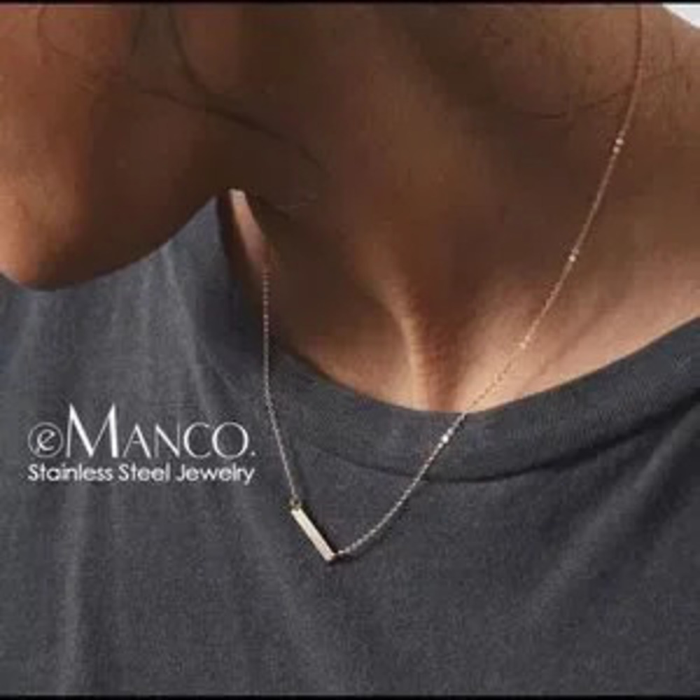 Stainless Steel?Delicate?Bar Silver?Necklace
